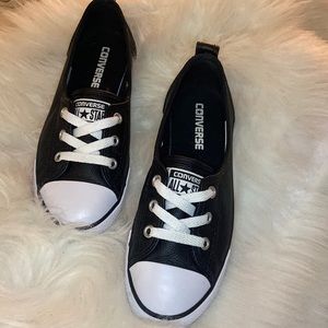 Converse ballet black leather shoes
